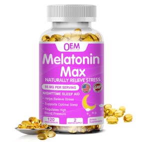 Melatonin Softgel Factory - OEM Customized Vitamin B6 GABA 10mg Relieve Stress Optimal Sleep