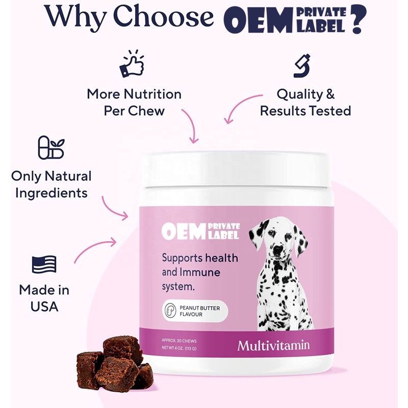 Dog Treats Supplier - Wholesale Probiotic Omega3 Fish Oil Multivitamin Chews 15 in 1 Premium