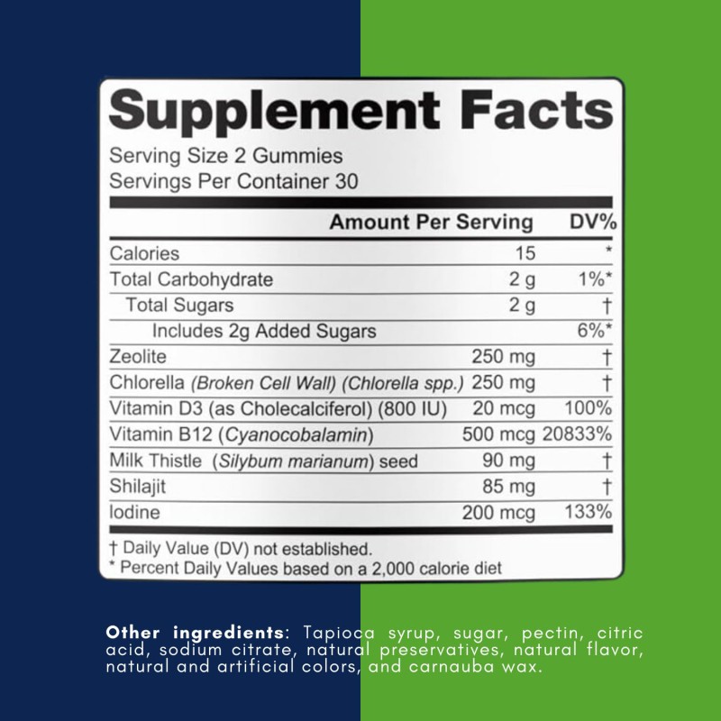 Heavy Metal Detox Gummies Factory - OEM Zeolite Chlorella Milk Thistle Safe for Women