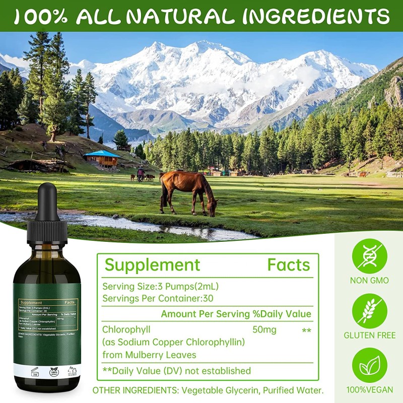 Chlorophyll Liquid Drops Supplier - Factory Hot Sale Energy Boost Immune Support Detox