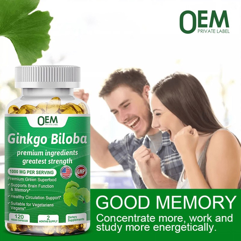 Ginkgo Biloba Softgel Factory - OEM Pure Organic Ginkgo Leaf Extract Healthy Circulation Support