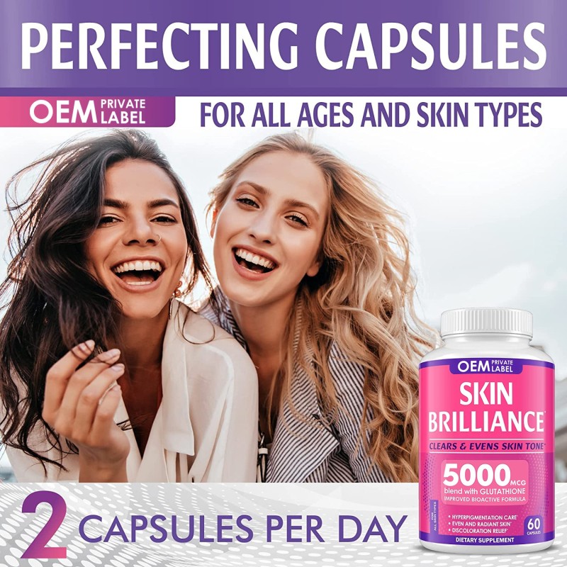 Skin Whitening Capsules Manufacturer - Hot Sale Collagen Whitening Pills Vegan Brightening