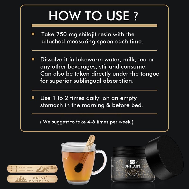 Himalayan Shilajit Resin Factory - OEM Gel Supplement 500mg Original Siberian Pure 85+ Humic Acid