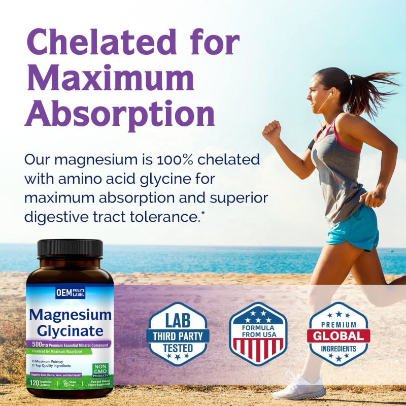 Magnesium Glycinate Capsules Manufacturer - OEM Health Sleep Muscle Recovery Supplement