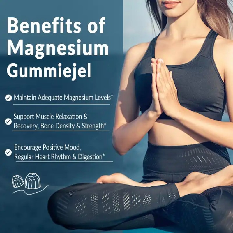Magnesium Calcium Gummies Factory - OEM with Potassium Vitamin D3 B6 Muscles Bones