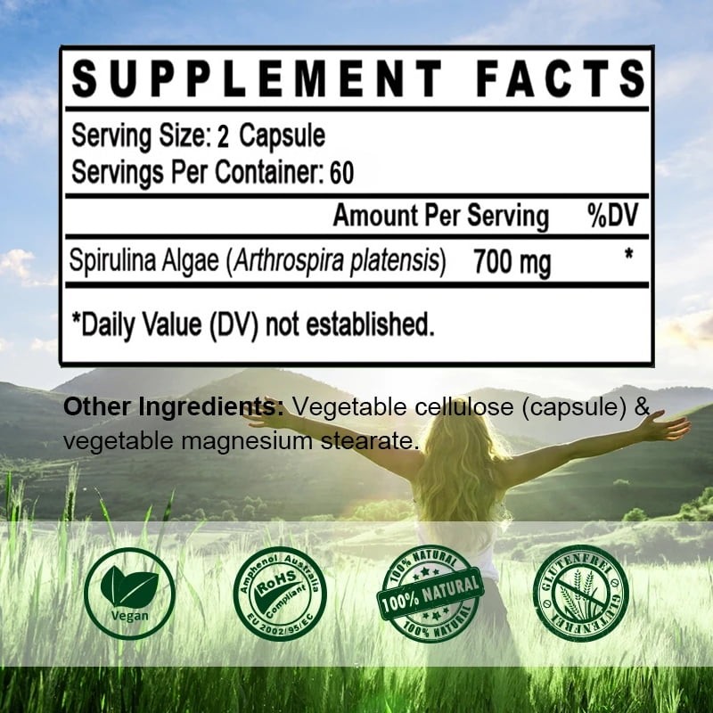 Spirulina Softgel Factory - OEM Organic Chlorella Spirulina 500mg Natural Softgels Supplement