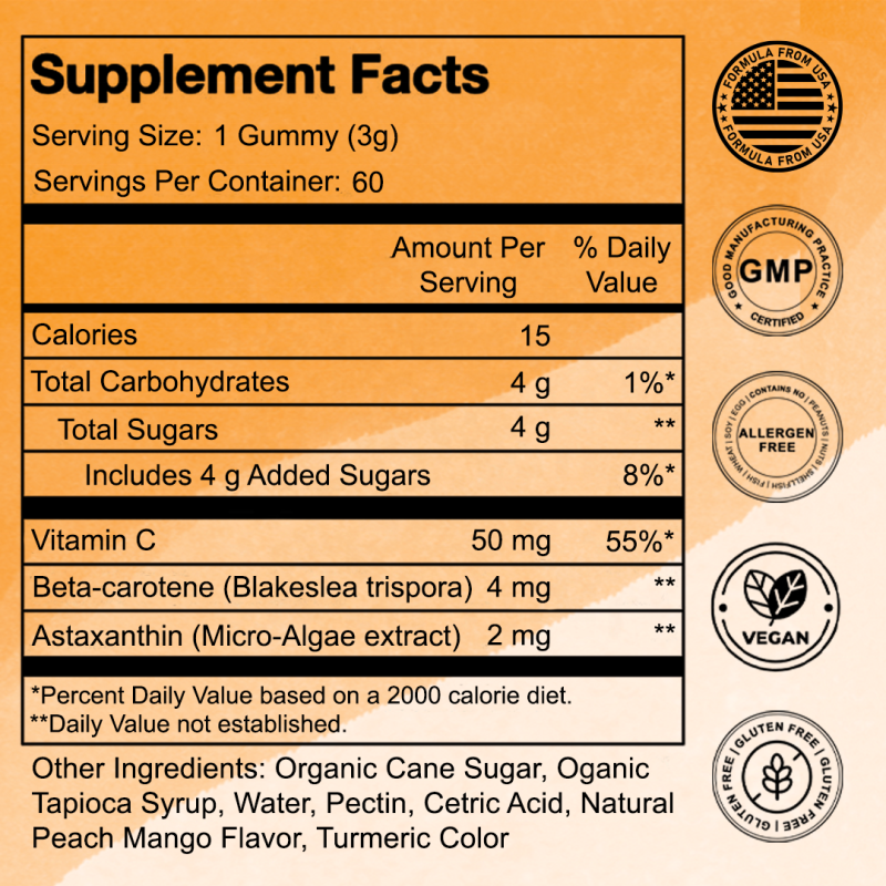 Tanning Gummies Manufacturer - Private Label Beta-carotene Lycopene Sun-Free Collagen