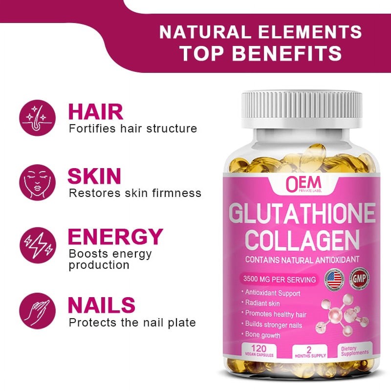 Collagen Softgel Capsules Supplier - Customized 3500 MG Promotes Healthy Hair Skin Nail