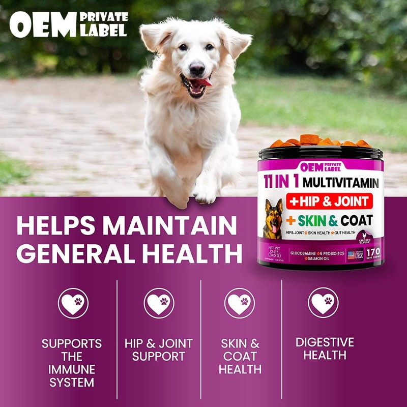 Pet Multivitamin Tablet Factory - OEM Private Label Soft Chew Nutrition for Dogs Cats