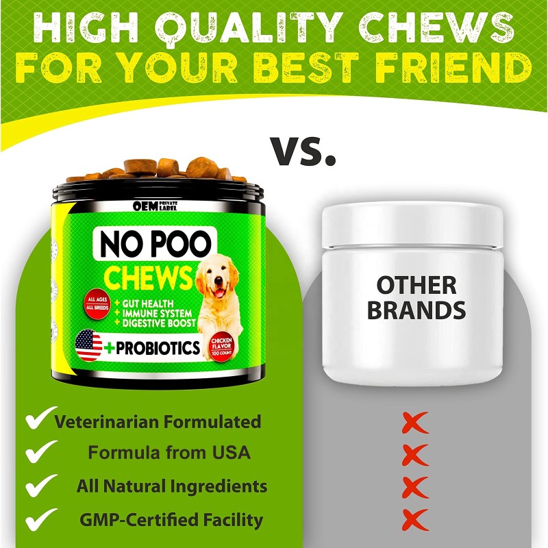 Dog Coprophagia Deterrent Manufacturer - OEM Stop Eating Poop Probiotics Enzymes Prevention