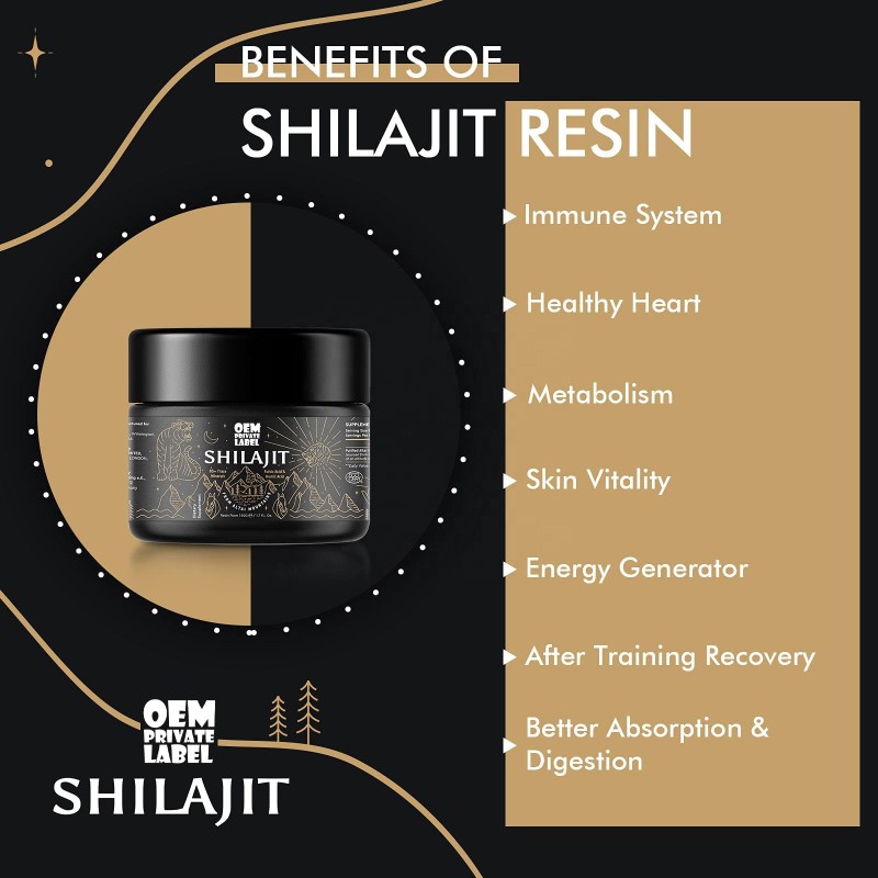 Himalayan Shilajit Resin Factory - OEM 500mg with Fulvic Acid Trace Minerals Detox Immune
