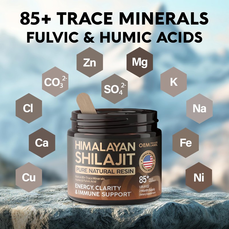 Himalayan Shilajit Resin Factory - OEM Private Label Pure Organic with Fulvic Acid 85%