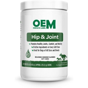 Dog Joint Supplement Factory - LOW MOQ GrassGreen Chews Glucosamine Chondroitin MSM For Dogs