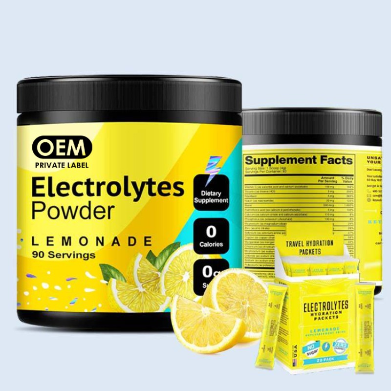 Electrolyte Drink Mix Manufacturer - Daily Lemonade Hydration with 6 Key Electrolytes Trace Minerals