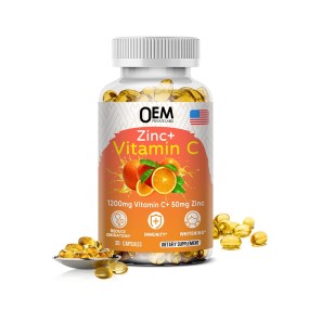 Vitamin C Zinc Softgels Manufacturer - OEM 1200mg Vitamin C with 50mg Zinc Energy Metabolism