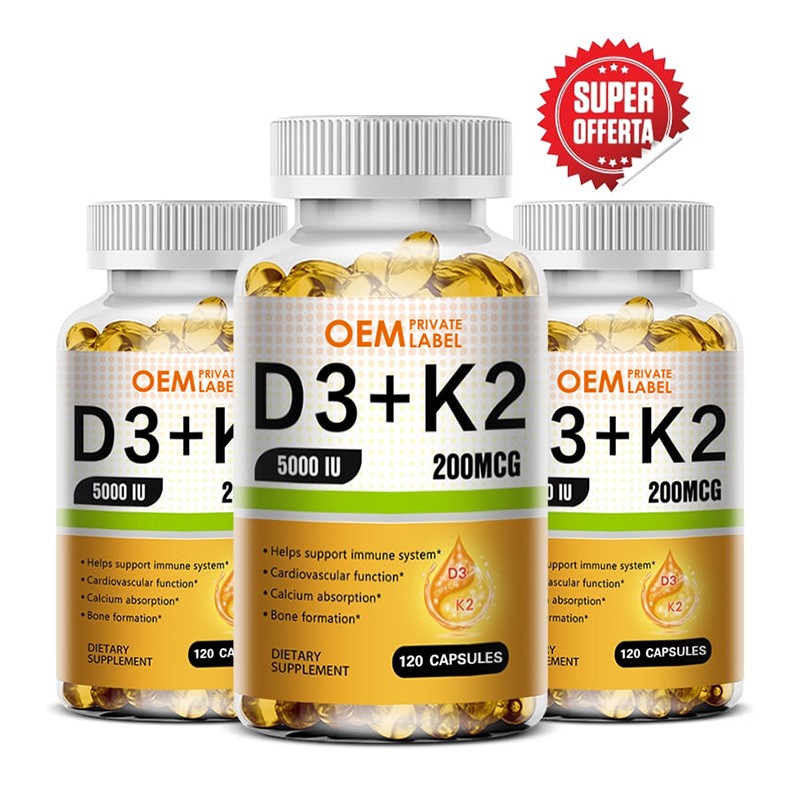 Vitamin D3 K2 Softgels Supplier - OEM/ODM Private Label 10000iu Bone Health Immune Support
