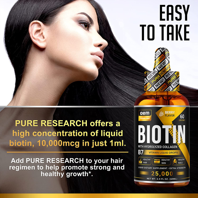Biotin Collagen Drops Manufacturer - Private Label Oil Peptides Liquid for Hair Skin Nails