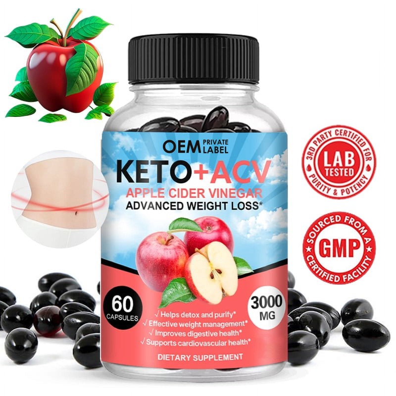 Apple Cider Vinegar Softgel Manufacturer - OEM Keto Acv Weight Management Detox Digestive Health