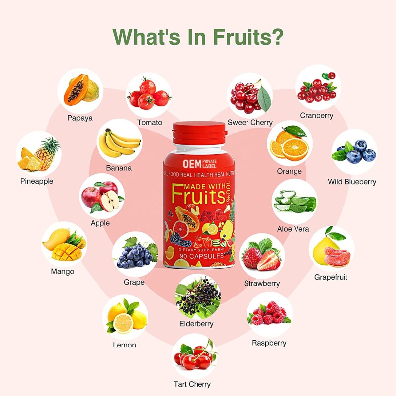 Fruit Veggies Capsules Manufacturer - OEM Health Food Supplement Vegan Dietary Fiber