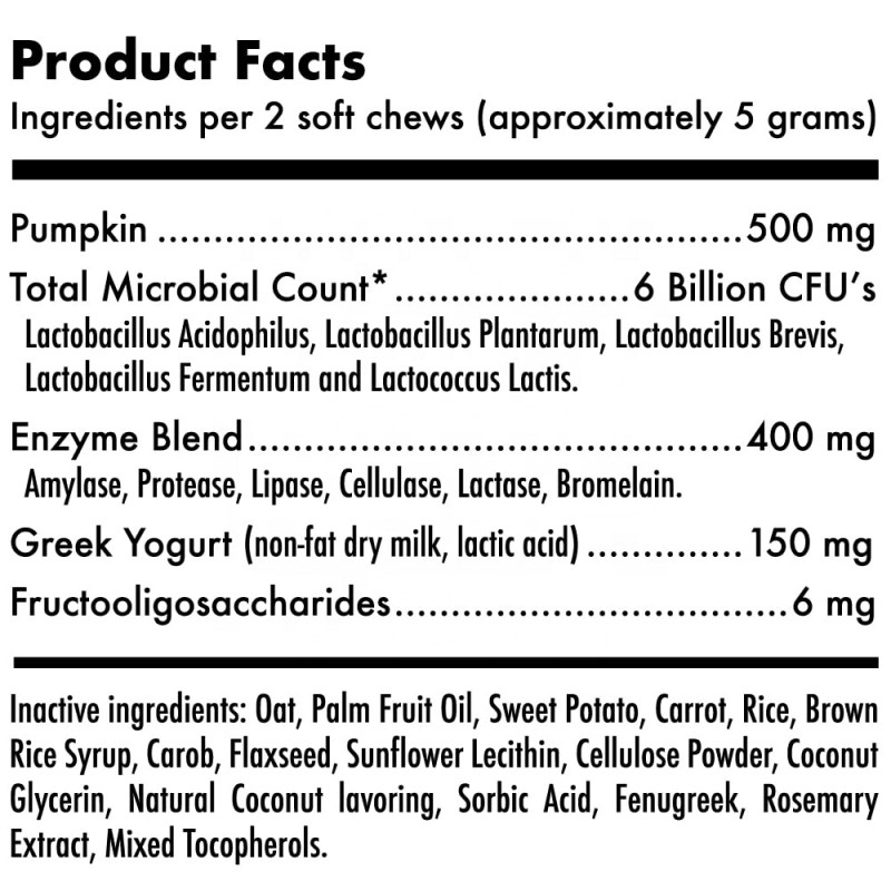 Probiotic Soft Chews Factory - for Dogs Digestive Enzymes Prebiotics Allergy Itch Gut Flora