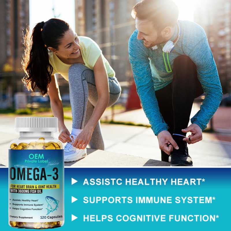 Omega 3 Softgel Capsules Supplier - OEM Triple Strength 3600mg Fish Oil EPA DHA Heart Brain