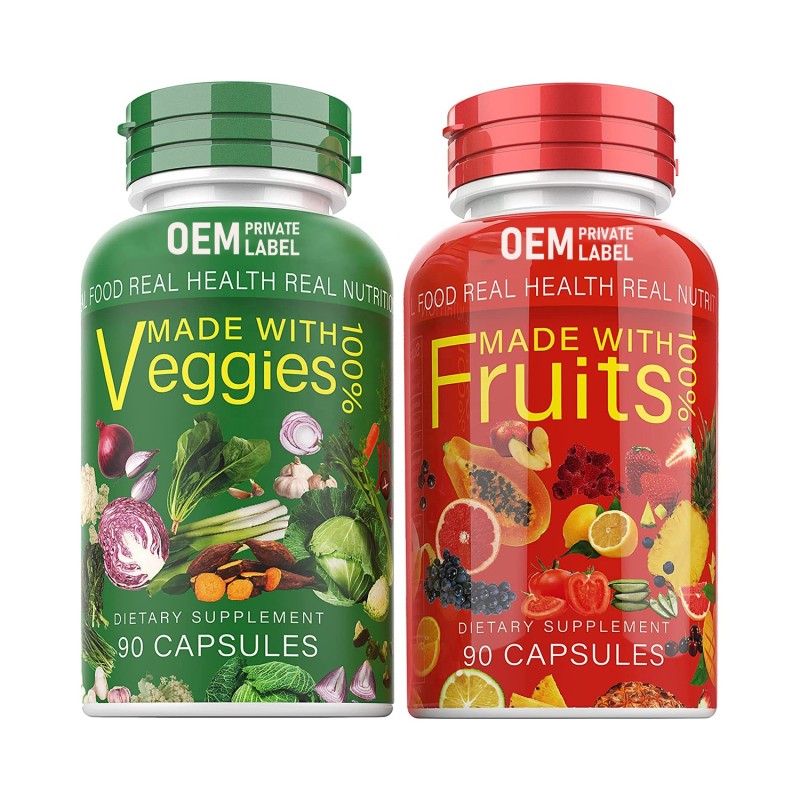Fruit Veggies Capsules Manufacturer - OEM Health Food Supplement Vegan Dietary Fiber