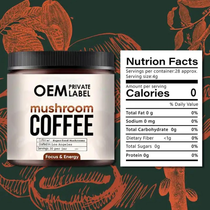 Ganoderma Coffee Supplier - OEM Private Label Instant Mushroom Extract Organic Lions Mane