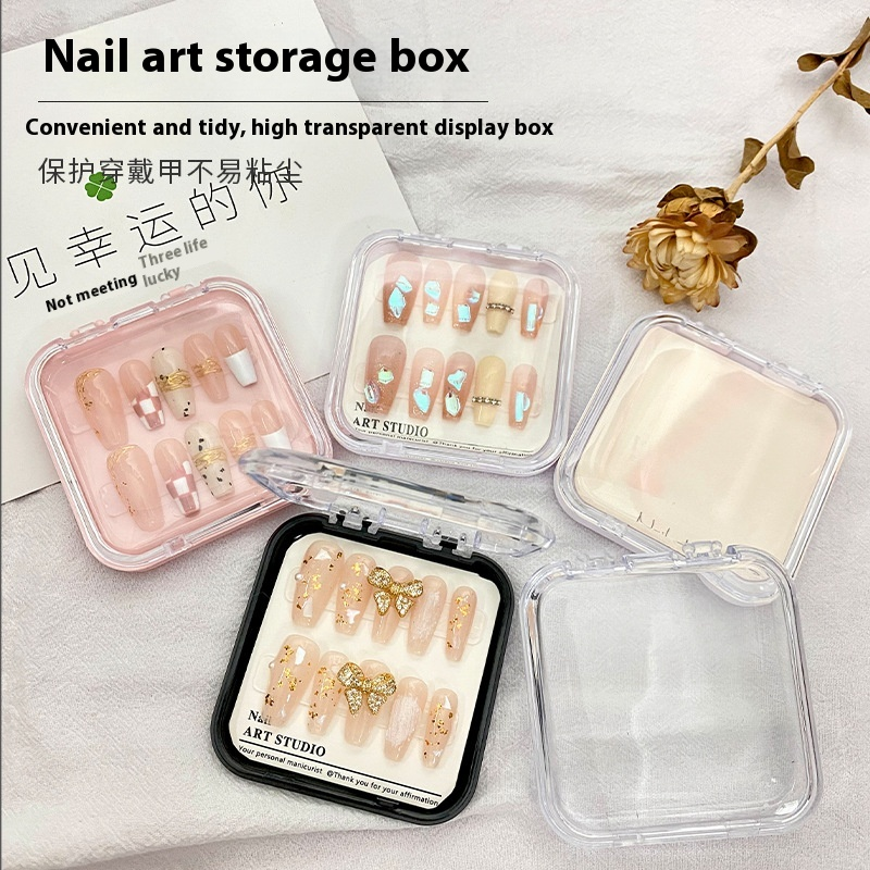 Nail Art Tips Box Manufacturer - Solid Plastic Wearable Organizing Box Trendy Display Storage Gift Box