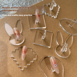 Nail Art Holder Factory - Japanese Style Acrylic Chessboard with Lotus Finger Stand for Student Practice