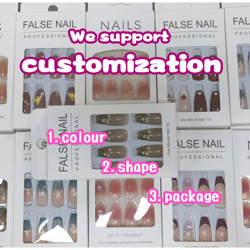 French Press-On Nails Supplier - Professional Nude Sheer White Tips Subtle Glitter Salon Quality