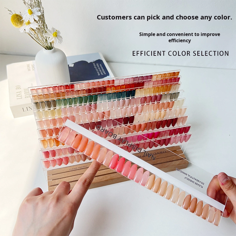 Nail Polish Display Board Factory - Clear Acrylic Color Chart Holder Stand for Gel Swatch Salon Portable