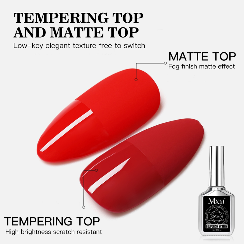 UV Gel Set Factory - MXSI Professional Soak off Builder Gel Silver Bottle Base Top Coat Matte