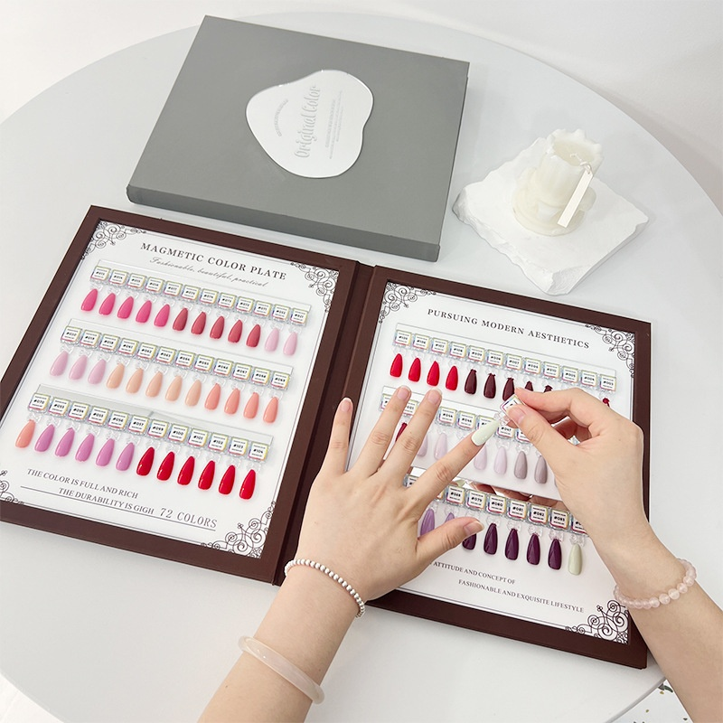 Nail Art Display Booklet Factory - Popular Cross-Border Magnetic Suction Removable Testable Color Plate