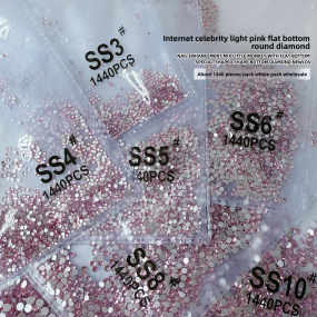 Nail Decorations Manufacturer - Light Pink 3D Flat Back Small Bubble Glass Rhinestones for DIY