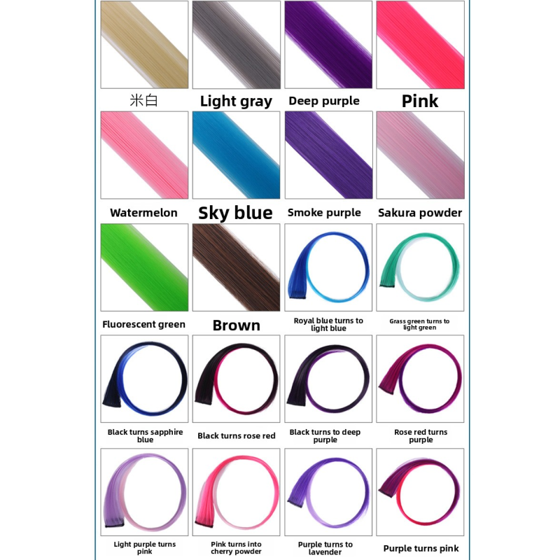 Synthetic Hair Extensions Manufacturer - Heat Resistant Colorful Clip-Ins 12-24 Inch Wholesale