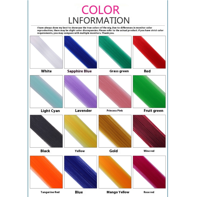 Synthetic Hair Extensions Manufacturer - Heat Resistant Colorful Clip-Ins 12-24 Inch Wholesale