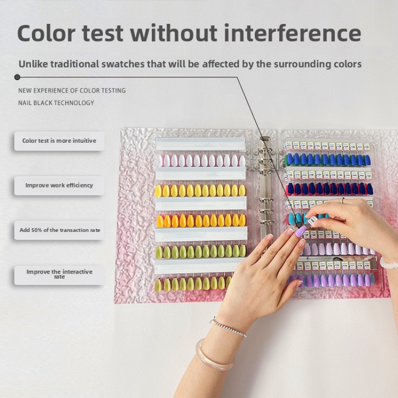 Nail Display Board Manufacturer - Magnetic Detachable Acrylic Gradient Color Book for Gel Tips