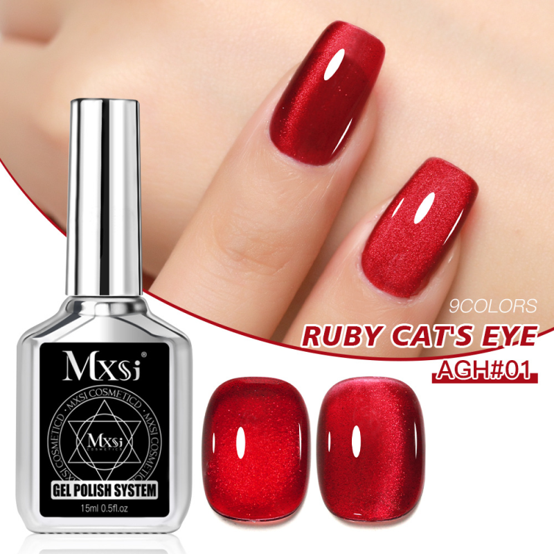 Cat Eye Gel Polish Factory - Ruby Cat Eye 2024 New Autumn Winter Crystal Side Glow Red Professional