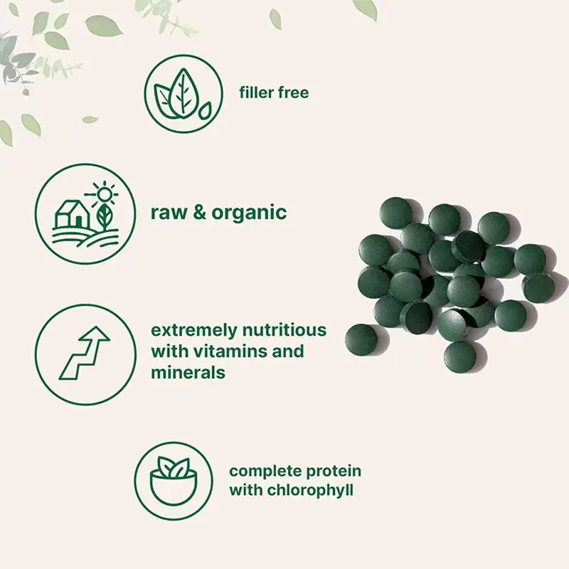 Spirulina Tablets Supplier - Factory Direct Supply Organic Rich in Protein Iron Antioxidants