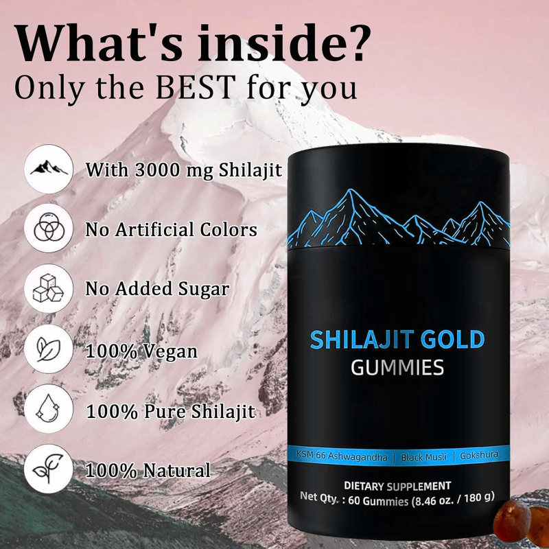 Shilajit Resin Factory - OEM Private Label High Potency Gold Grade Pure Himalayan Gummies Vegan