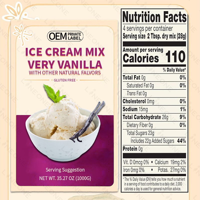 Ice Cream Powder Manufacturer - Private Label Factory Price Soft Powder Original Flavor Bag Pack