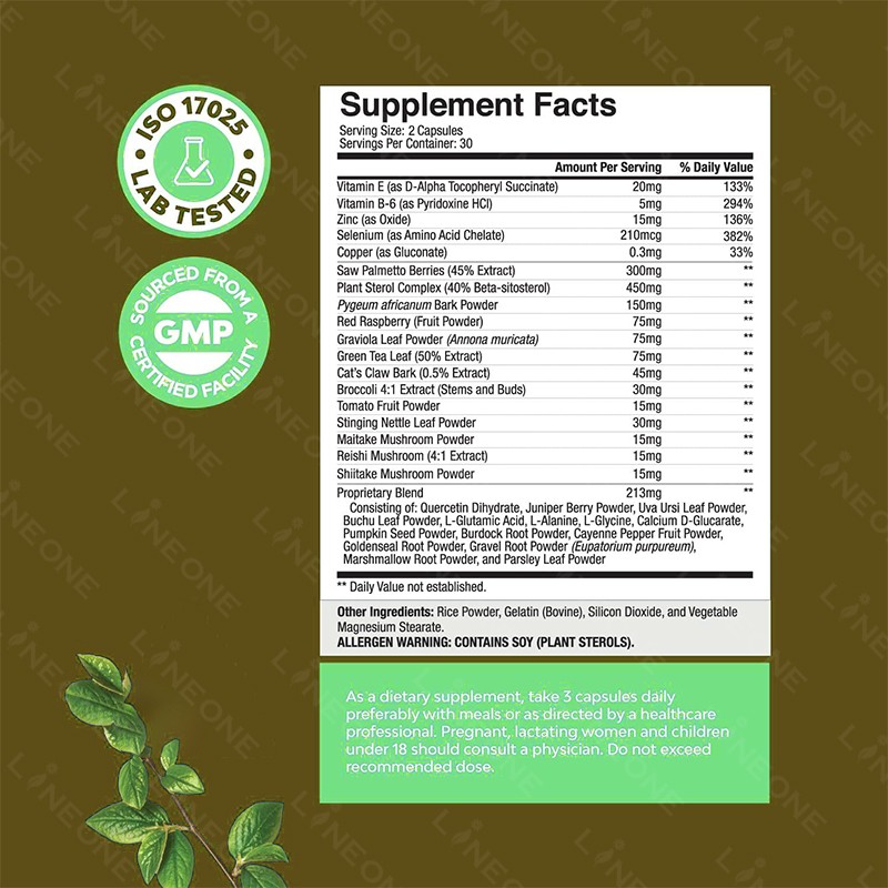 Mens Supplement Manufacturer - OEM Men's Supplement with Beta Sitosterol Selenium Pygeum Saw Palmetto