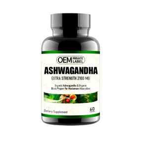 Ashwagandha Capsules Supplier - Linnuo Ashwagandha Vitamin C Herbal Supplements Capsules 60 Pills Bottle