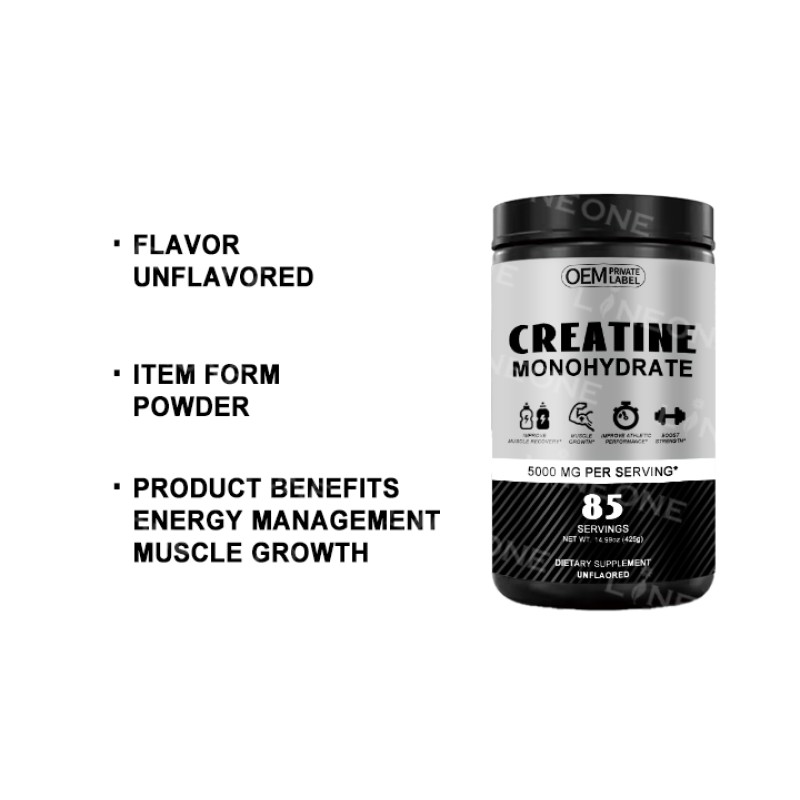 Creatine Powder Factory - OEM/ODM 300 Grams 100% Pure Raw Creatine Monohydrate Powder Adult Applicable
