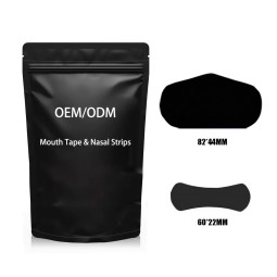 Mouth Tape Supplier - Athena Premium Silk Sleep Black Mouth Tape Sports Sweat-Proof Nose Strips