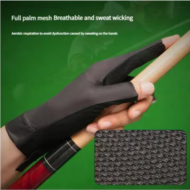 Billiards Gloves Factory - Hot Sale Universal Fit 3 Finger High Elastic Sweat Wicking Anti Slip Cue