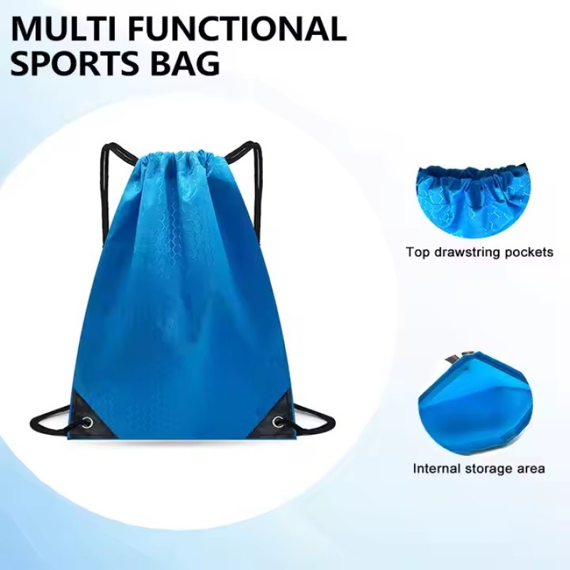 Drawstring Bag Factory - Custom Men Women Honeycomb Texture Lightweight Durable Sports Gym Sack