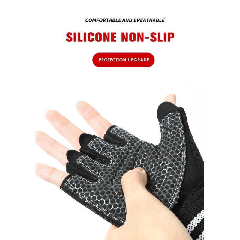 Weightlifting Gloves Manufacturer - Men Women Breathable Non-slip Outdoor Sports Wriststrap Half Finger