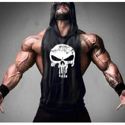 Workout Tank Tops Factory - Men Workout Hooded Tank Tops Sports Bodybuilding Stringer Cap Pocket
