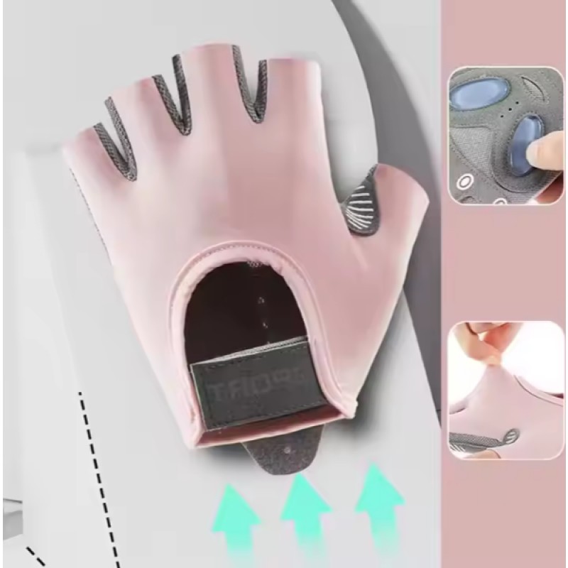 Fitness Gloves Supplier - Anti Slip Leather Half Finger Breathable Liquid Silicone Shockproof Training